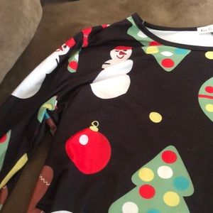 Long sleeve ugly Christmas sweater dress
